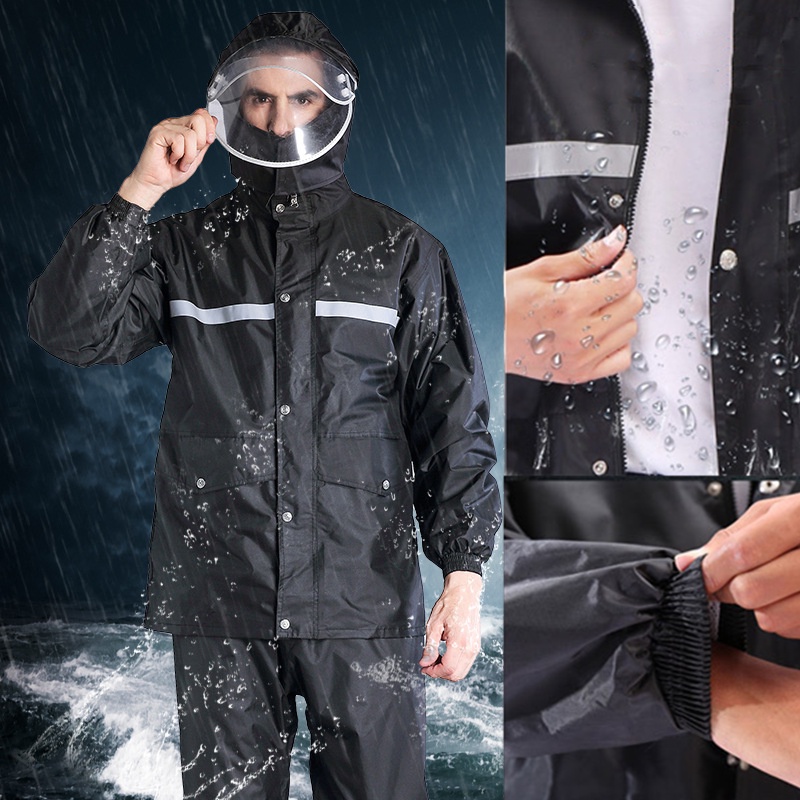 Reflective raincoat set/adult raincoat/Motorcycle raincoat Reflective ...