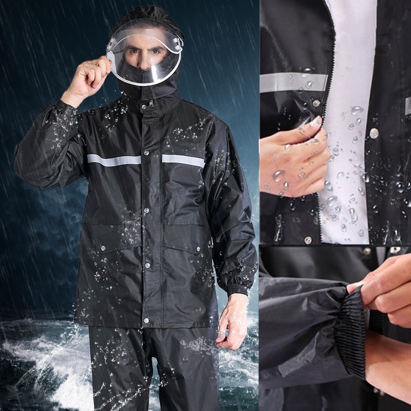 Reflective raincoat set/adult raincoat/Motorcycle raincoat Reflective