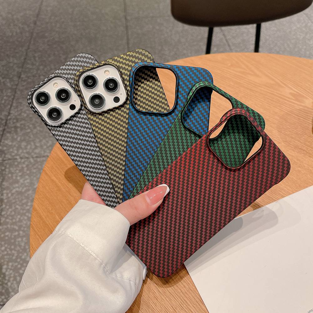 Frameless Carbon Fiber Slim Case For iPhone 14 13 12 Pro Max Mini With