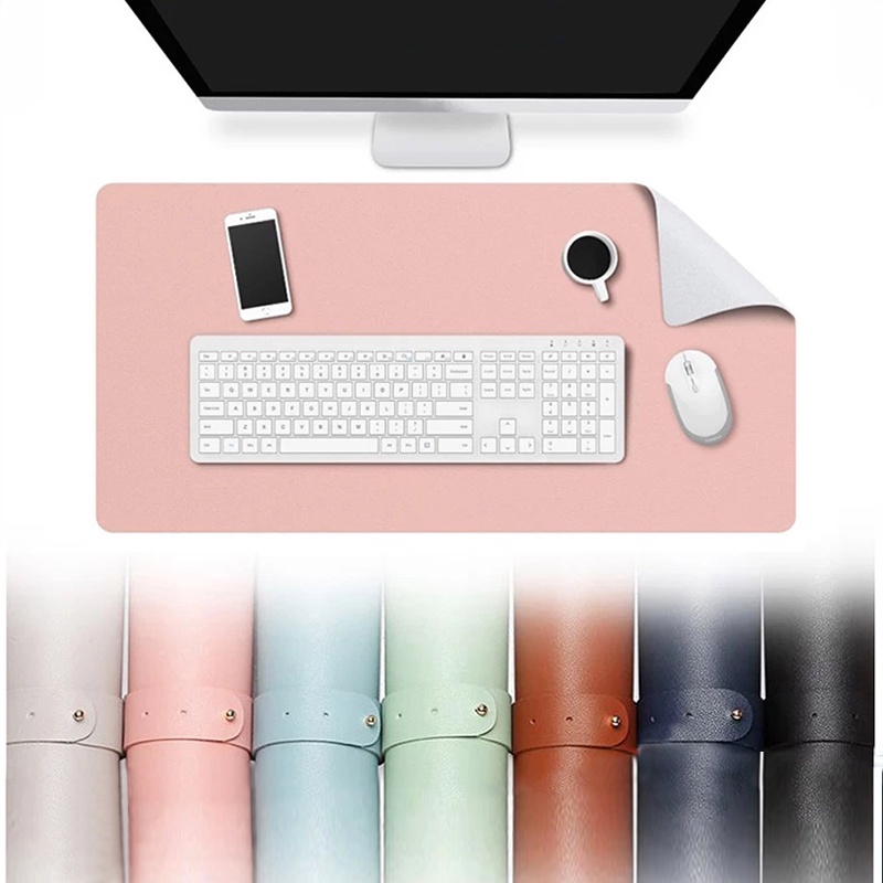 Large PU Leather Mousepad Keyboard Mat Antislip Suede Backing Smooth