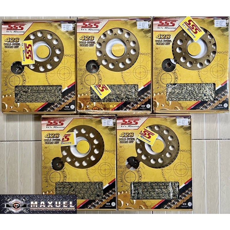 SSS CHAIN AND SPROCKET SET FOR SNIPER 150/155 STEEL (GOLD) 1443428 /