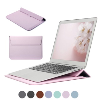Laptop Leather Sleeve Case bag + Stand For Any Laptop Macbook Pro Air laptop iPad tablet Cover Or Other