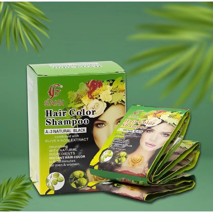 Hair Color Shampoo with Olive and Noni Extract Instant Hair Color (1