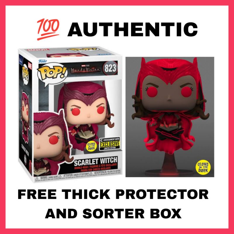 Wandavision Scarlet Witch With Darkhold Book Funko Pop 823 Glow In The