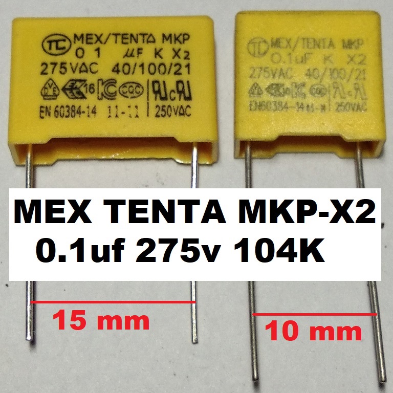 Mex Tenta 0.1uF 104 275V ac 104K 100nf MKP-X2 Safety Capacitor Mex ...