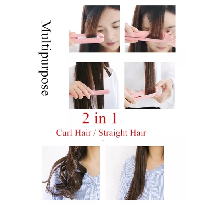∏Today Market Mini Portable Hair Curl Straightener Flat Iron Hair Salon Straightener #2
