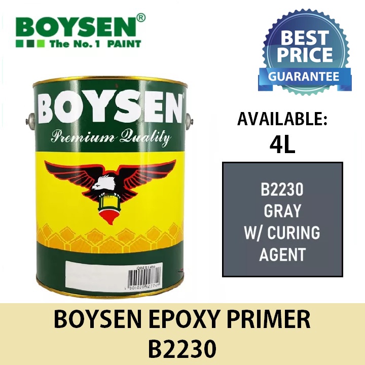 Boysen Epoxy Primer Gray with Curing Agent B2230 4L | Shopee Philippines