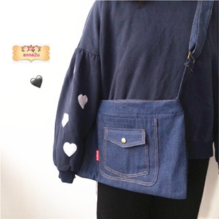 Denim Sling Bags Canvas Jeans Men Women Messenger Bag Small Lightweigh Crossbody Bag Beg Silang Lelaki Kain Jean Anna2u #8