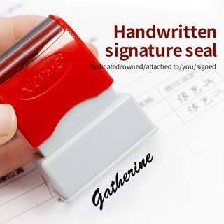【Free ink】Custom Teacher Name Ink Stamp Signature Calligraphy Selfing-Inking Personalized Letter Stamp For School Student Child Cloths