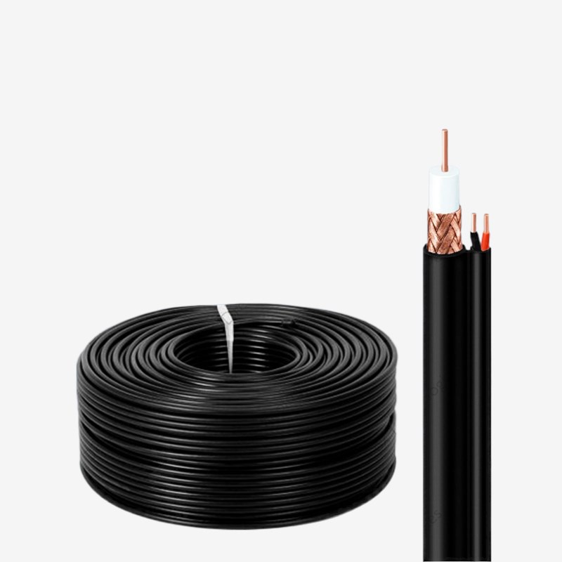 Siam cable black 300m smart RG6 coaxial cable, analog camera integrated