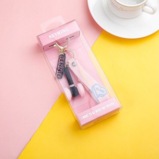Black blackpink Keychain Cheer Stick Can Light Up Mini Small Pink Hammer School Bag Pendant Lisa jisoo Merchandise #5