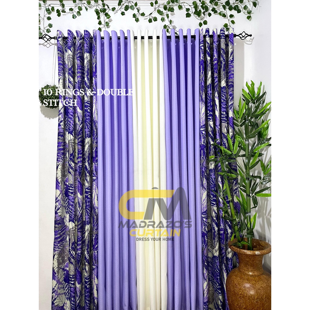 Cardivine Violet Purple Curtain Combination / 10RINGS 3IN1 or 5IN1