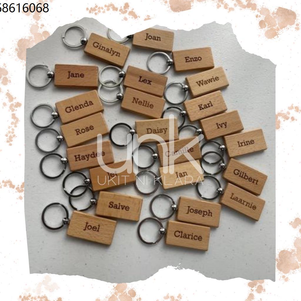 keychain UNK Wooden Keychain Personalized Ukit ni Klara laser