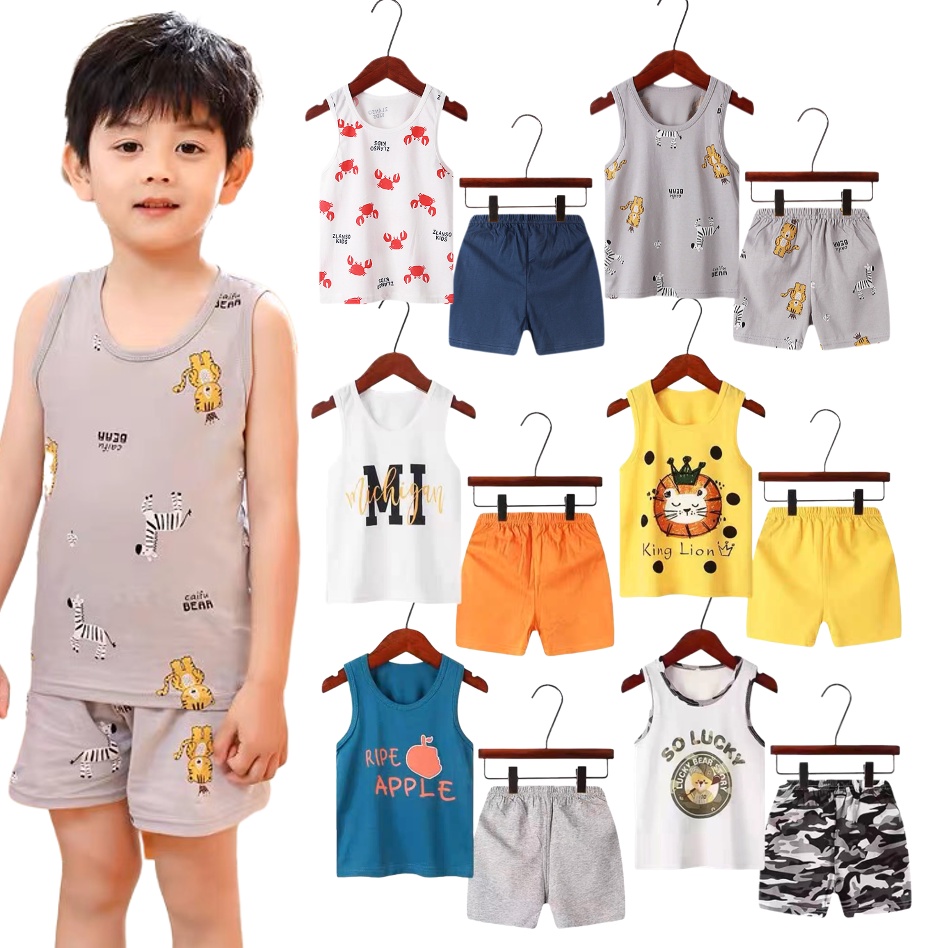 (0-4Y) Boy Clothes Corp Terno for Kids Boys Fashion Sando Shorts Set ...