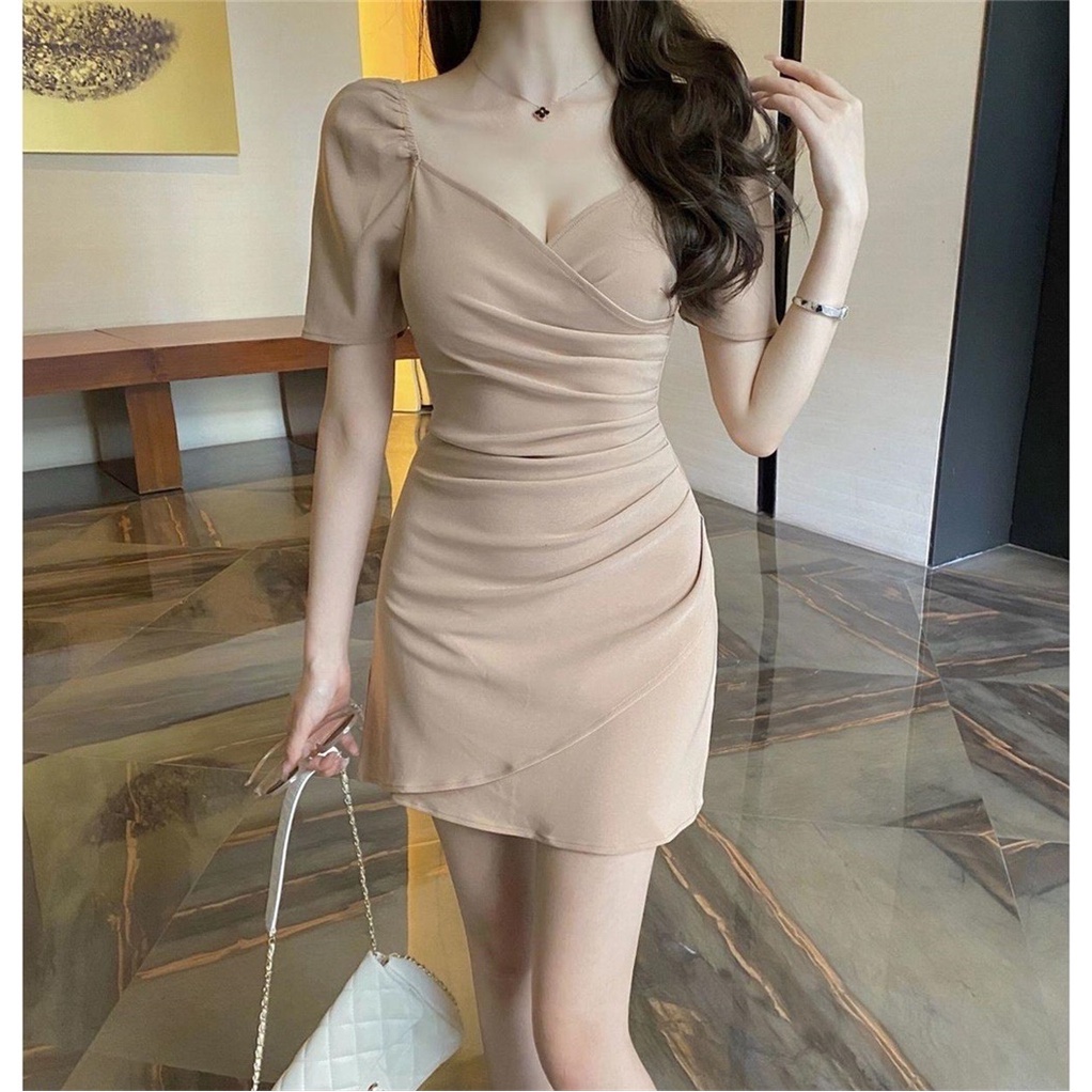 korean plain white dress for women plus size dress formal dress for