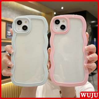 WUJU Candy Transparent Soft Wavy Lines Phone Case Compatible For iPhone