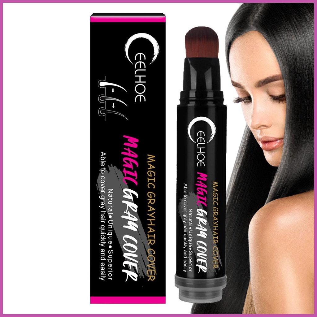 Temporary Hair Color Pen Black Hair Root Touch Up Stick Waterproof