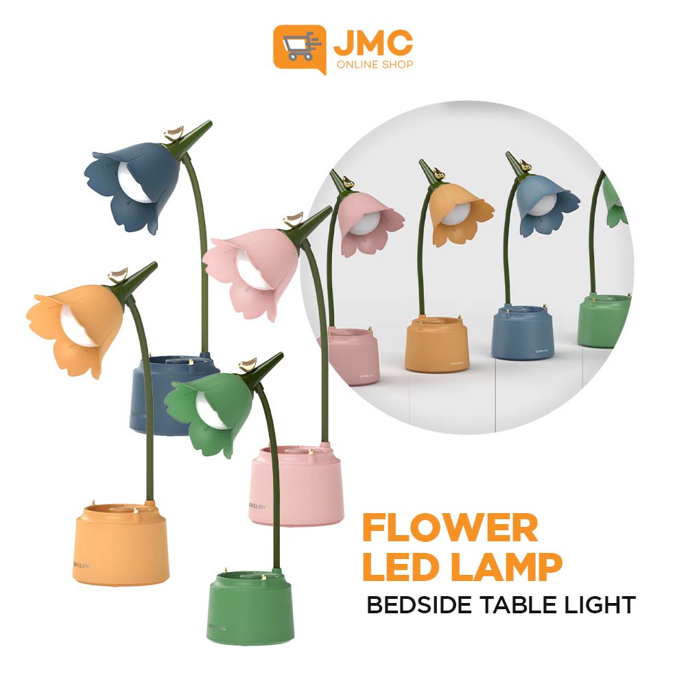 Flower LED Desk Protection USB Charging Bedside Table Night Light Study