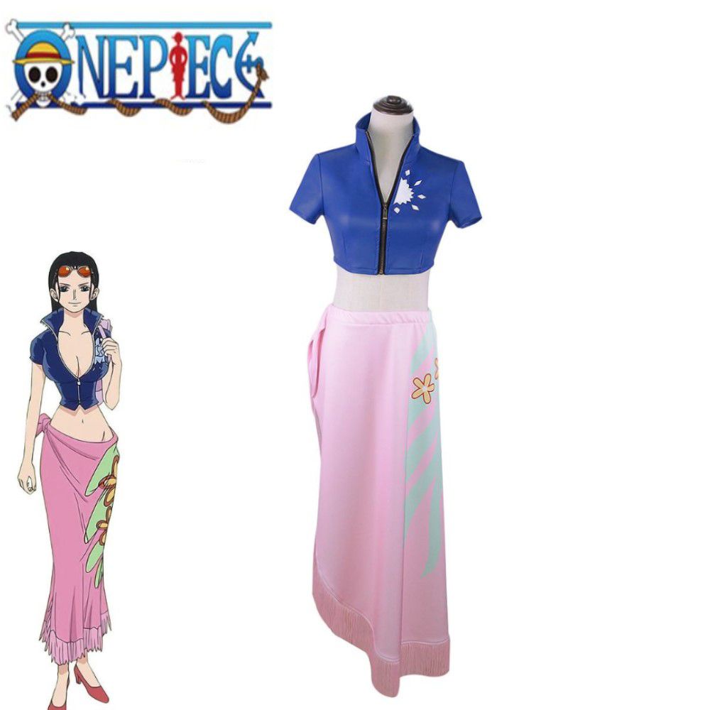 Halloween One Piece Nico Robin Skirt Anime Cosplay Costume Tops ...