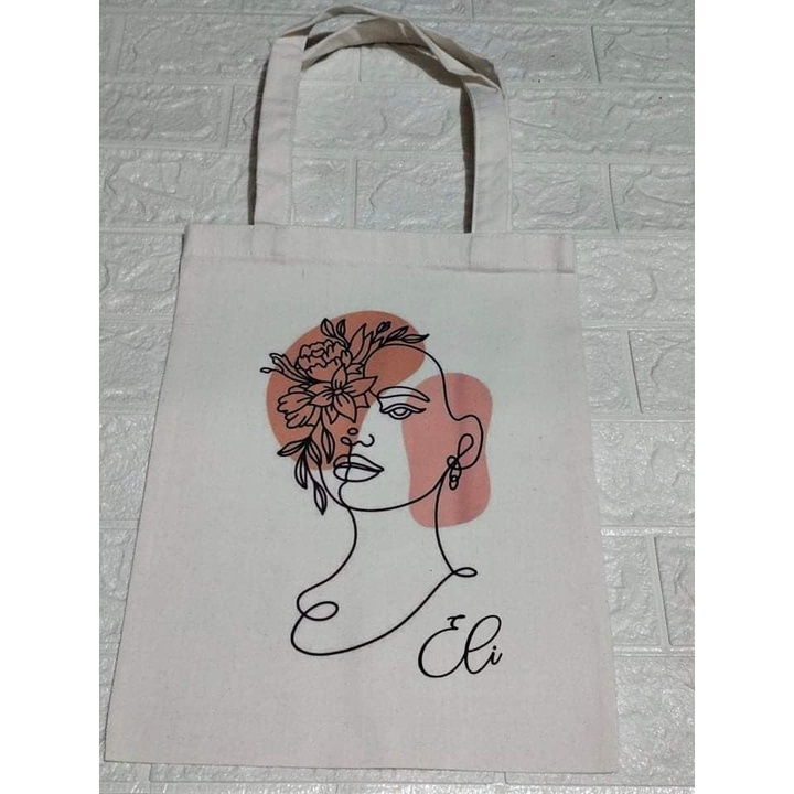 Customized Tote Bag Katsa Canvas Bag Aesthetic Women Face Pattern