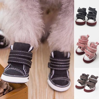 Shopee group purchase spotdelivery within 24h4pcs/set Dog Shoes Breathable Mesh Pet Shoes Magic Stick Lightweight Non-sl