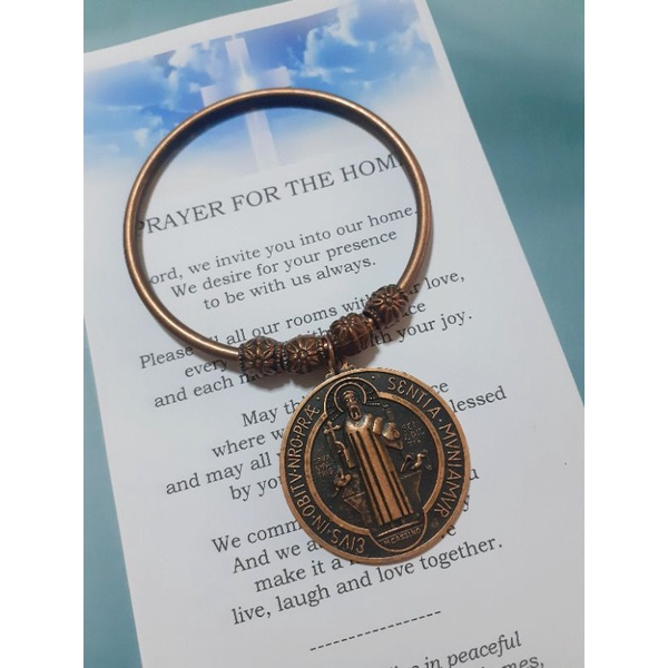 【Hot sale】St. Benedict / Benedictine Round Medal Door Hanger for Protection (Bronze Tone)