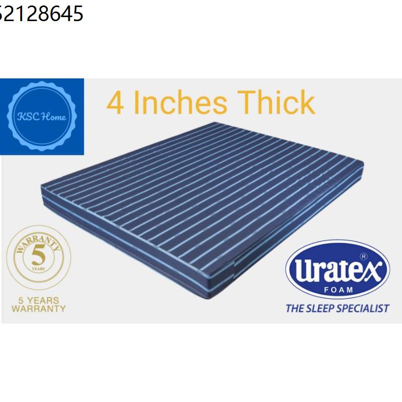 uratex foam mattress URATEX Foam Matress With Cover 4 Inch Kapal Single Double Queen Size COD
