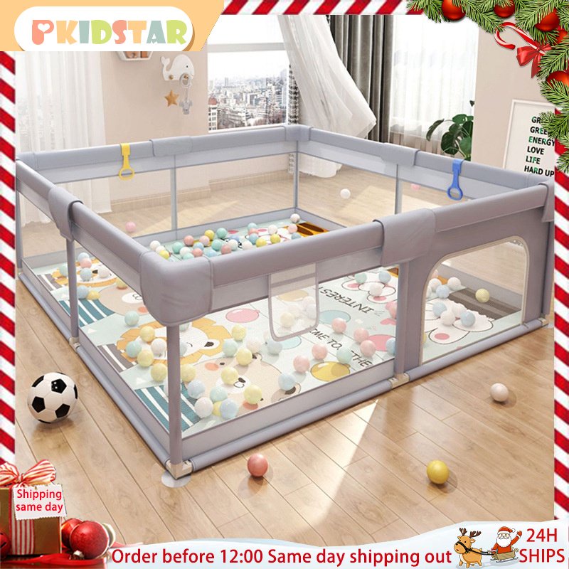 Ready Stock COD Baby Playpen Toddler Safety Fence Kids Activity Center Play Area Breathable Mesh