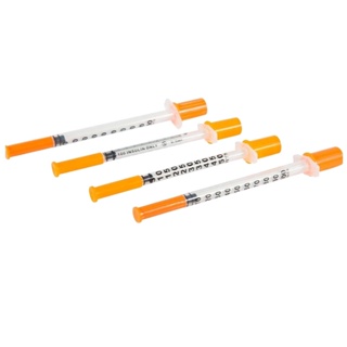 ▼{Negotiable price}1ml Disposable plastic sterile Insulin syringe Orange Cap Plastic Liquid Dispense #1