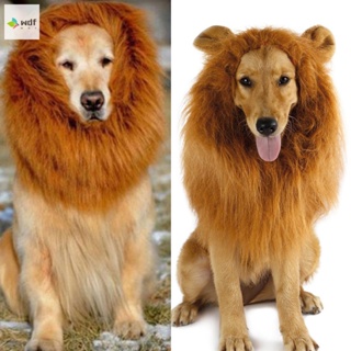 ►✁Lion Mane Wig with Ears for Large Dog Halloween Clothes Fancy Dress Up Pet Costume Supplies