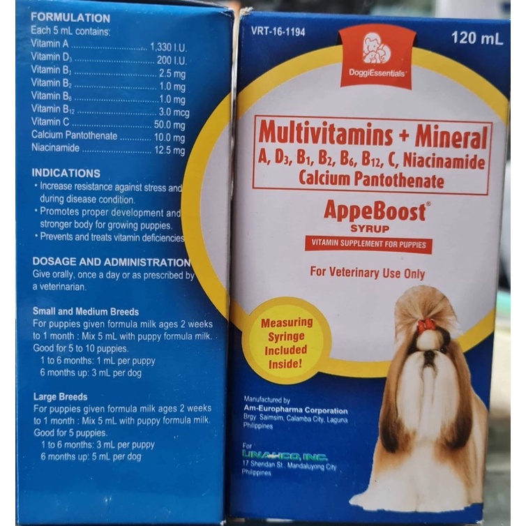 AppeBoost Multivitamins for dog 120ml Shopee Philippines