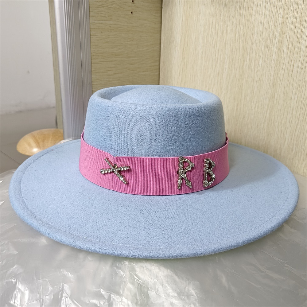 Ladies Wool Fedora Hats For Women Men Red Hat Luxury  Church Panama Bump Cap Fedora Hats With Brown Belt Wholesale 2022