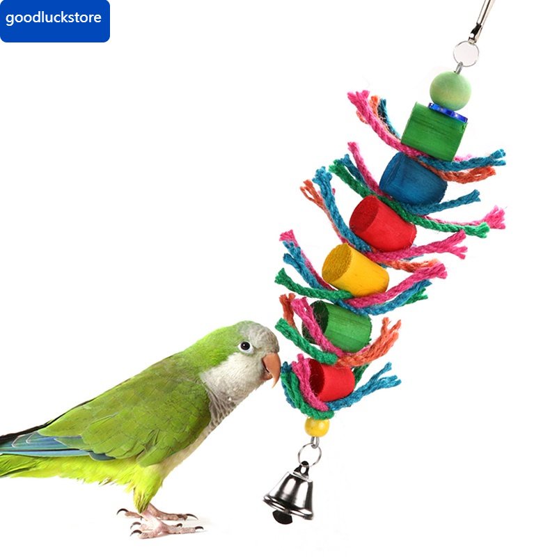 Parakeet pet cocker dog bird rope hole ladder hammock swing multi-color accessories #1