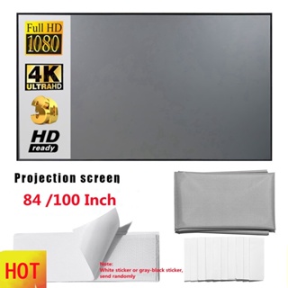 Projector Screen 84/100 inch 16:9 1080P HD Foldable Portable Projection Movies Screen Home Theater
