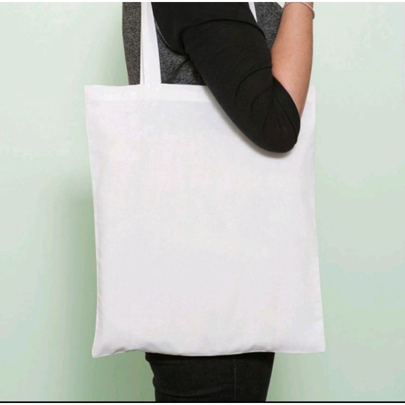 PLAIN WHITE TOTE BAG 12x14 Canvas/Katsa | Shopee Philippines