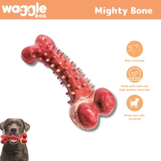 Waggle & Co. Mighty Bone - Toy for Big Dogs - Pet (Dog/Cat) Play & Chew Toy