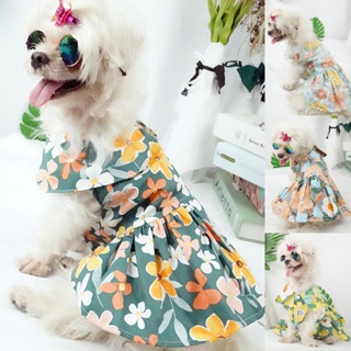 Petea Pet Clothes Cute Elegant Puppy Bowknot Princess Dress Dog Cat Stripe Birthday Gauze Dress for Small Dogs and Cats M, Blue 