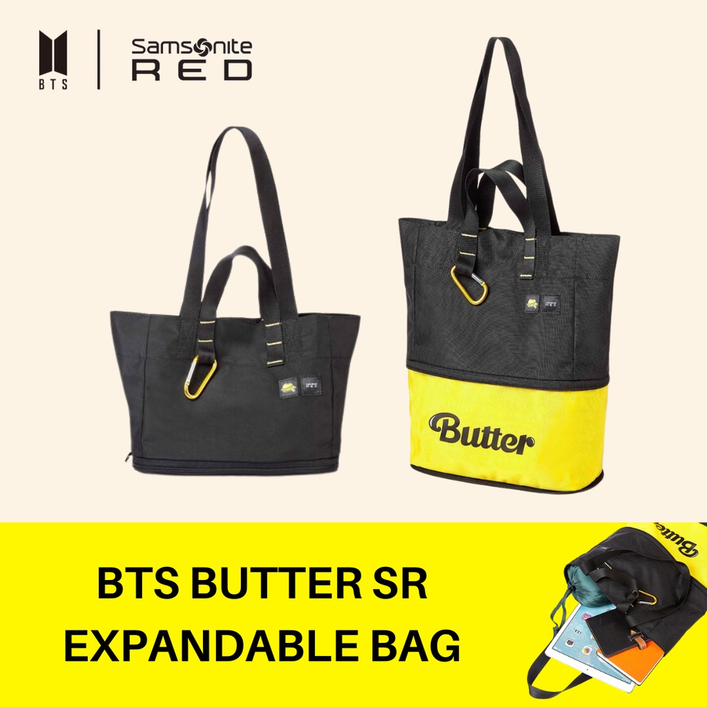 BTS BUTTER SAMSONITE EXPANDABLE BAG BLACK&YELLOW Shopee Philippines