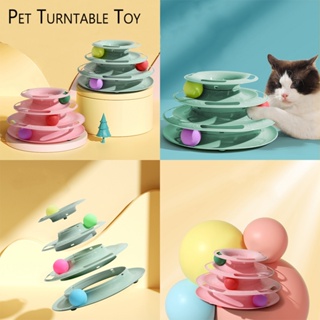 【Seventeen】Pet Toy Interactive Toys Cats Four-tier Turntable Pet Intellectual Track Tower Funny Cat Toy