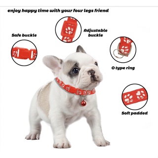 （hot sale）☢♘❈Pet New Land Pet Collar Dog Paw Collar With Bell Safety Buckle Neck for Dog Cat Puppy A