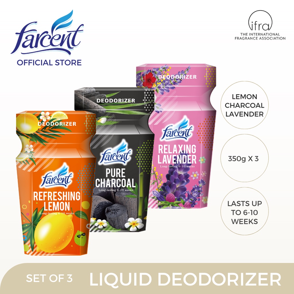 Farcent Liquid Deodorizer All Scents Set of 3 (350ml each) Shopee