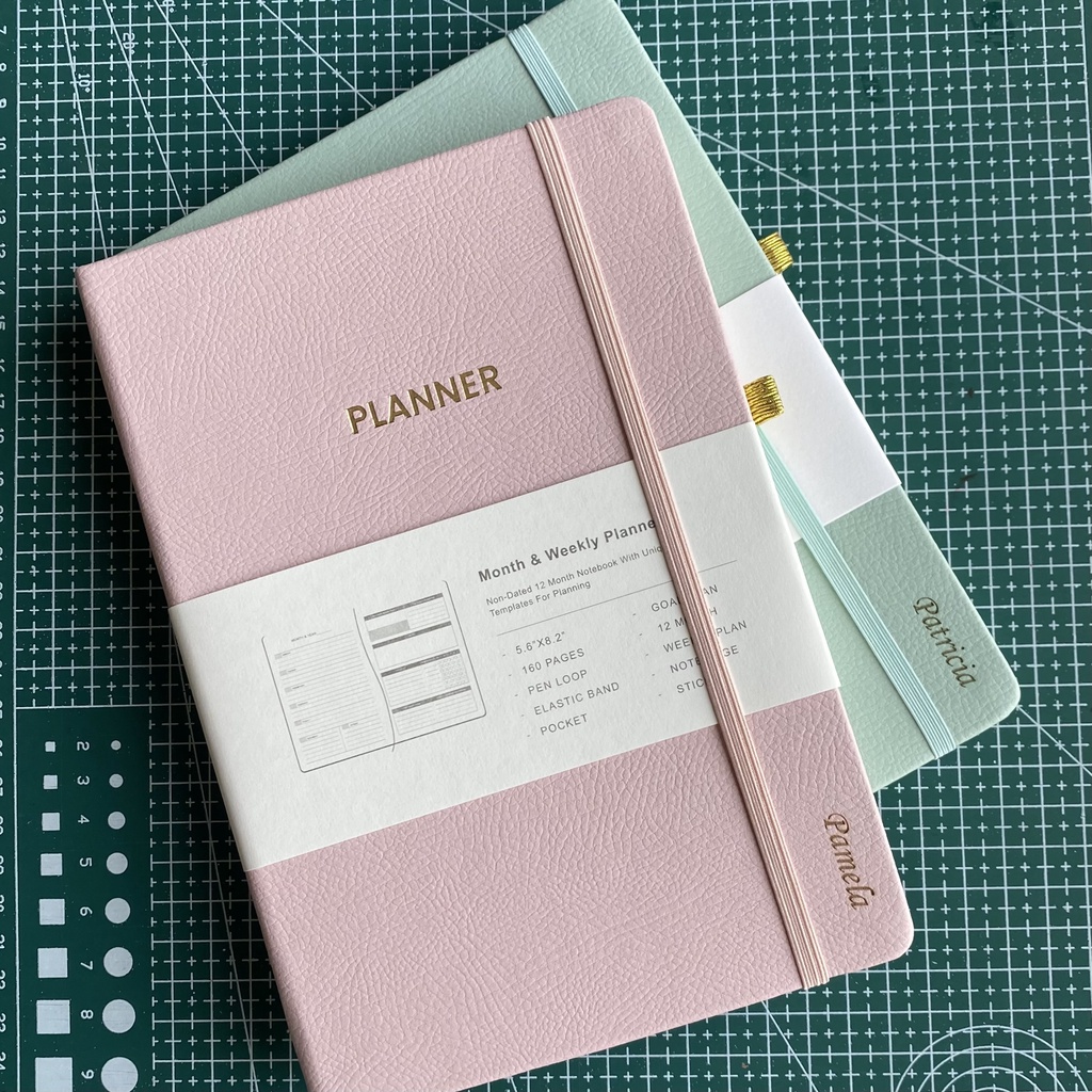Personalized Undated Planner Engraved Embossed Name On Side 100Gsm