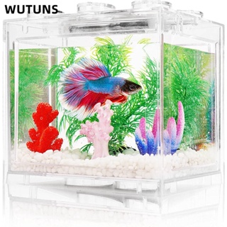 [READY STOCK]Mini Aquarium Fish Box Home with LED light and luminous stone For Small Betta Fish
