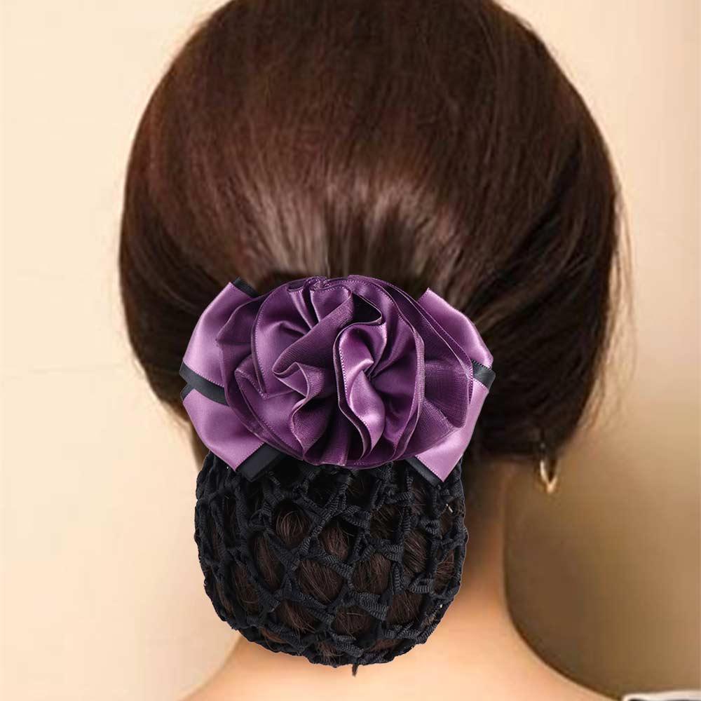 JNBYE Floral Spring Clip Hairpins Elegant Hotel Nurse For Girls Female Hairgrips Cover Net