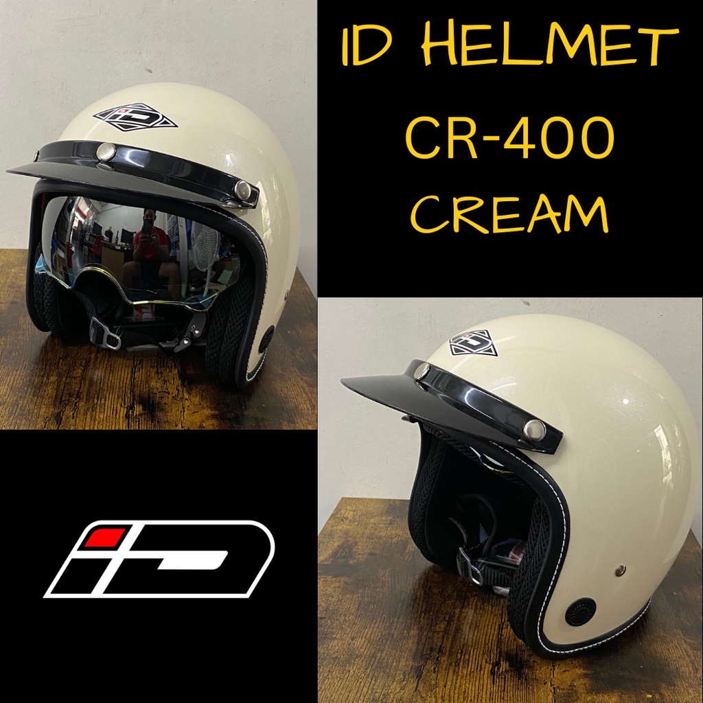 ID HELMET CLASSIC / RETRO DESIGN OPEN FACE HELMET CR400 model RIPPLE