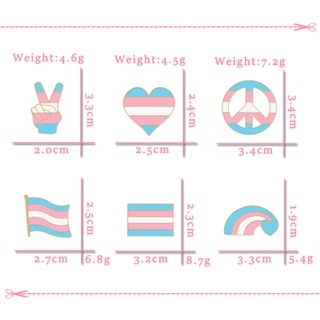 LGBT Trans Pride Enamel Pin Rainbow Flag Transgender Brooch Transsexual Heart Peace and Love Symbol #4