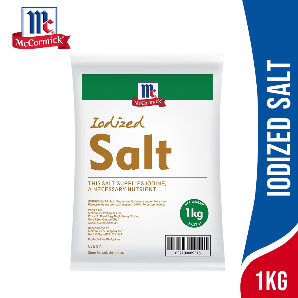 Mccormick Iodized Salt 1kg Shopee Philippines