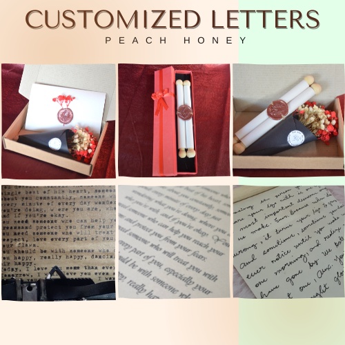 Customized Vintage Hand / Type written / Printed Letter Wax seal / Scroll) Poems Dried Flowers