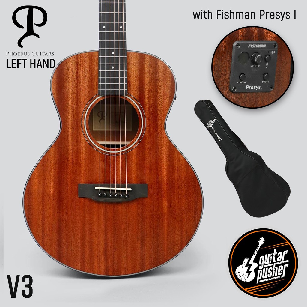 Phoebus Baby-N Gs V3 All Mahogany Gs Mini Travel Acoustic Guitar with Gig Bag (Pickup Available)