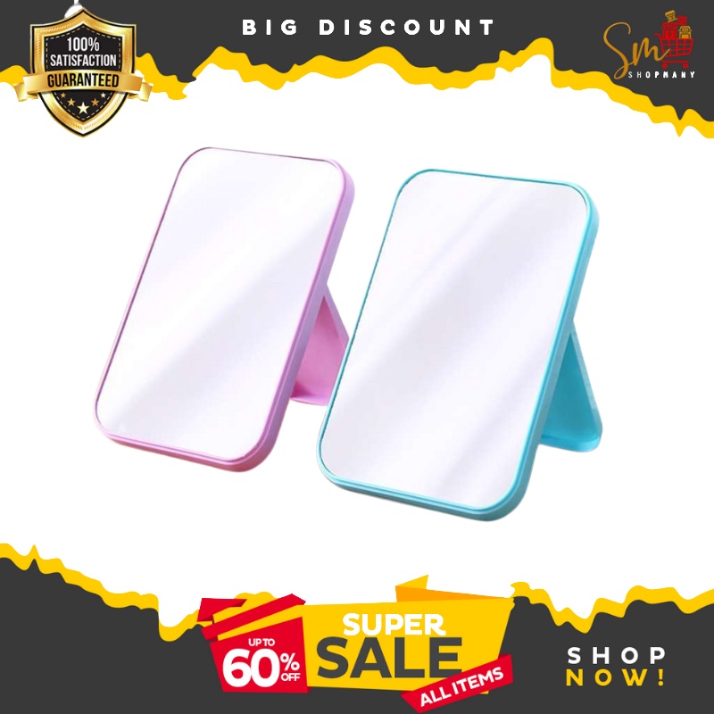 Face Makeup Mirror Desktop Vanity Mirror Large Folding Portable Square